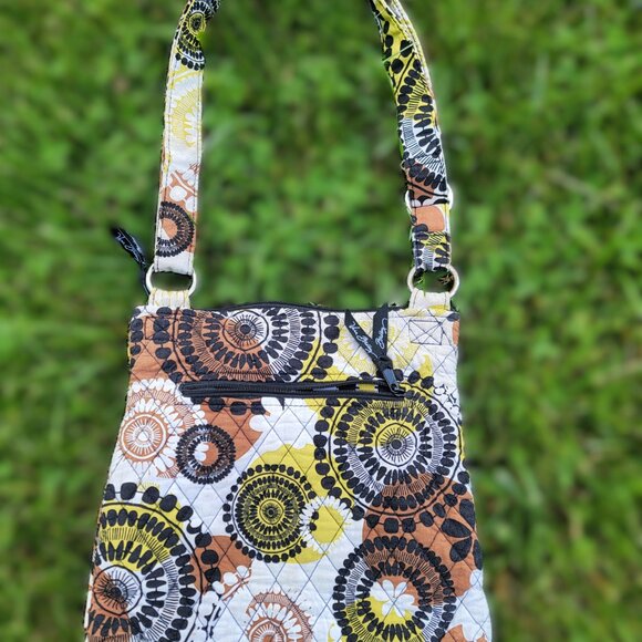 Vera Bradley HIPSTER Crossbody Purse COCOA MOSS Shoulder Bag Handbag Nice! - Picture 2 of 4